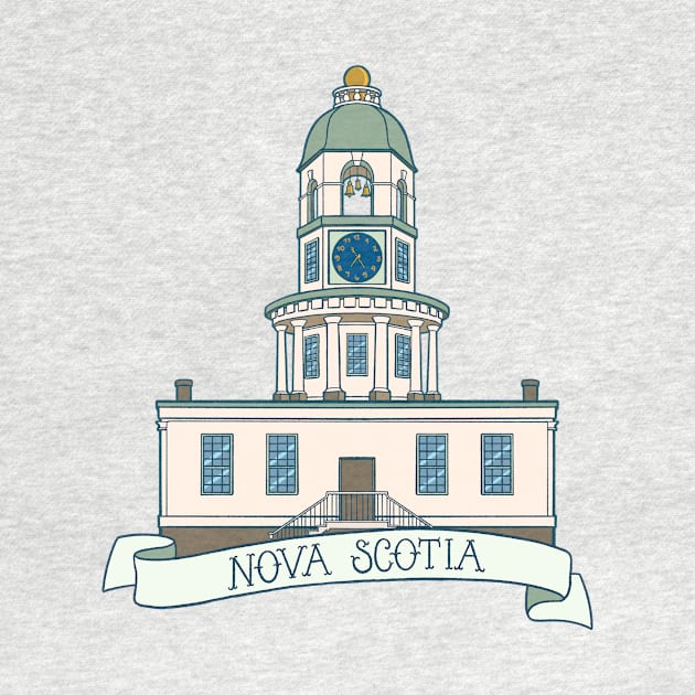 Halifax Town Clock with Nova Scotia Banner by Carabara Designs